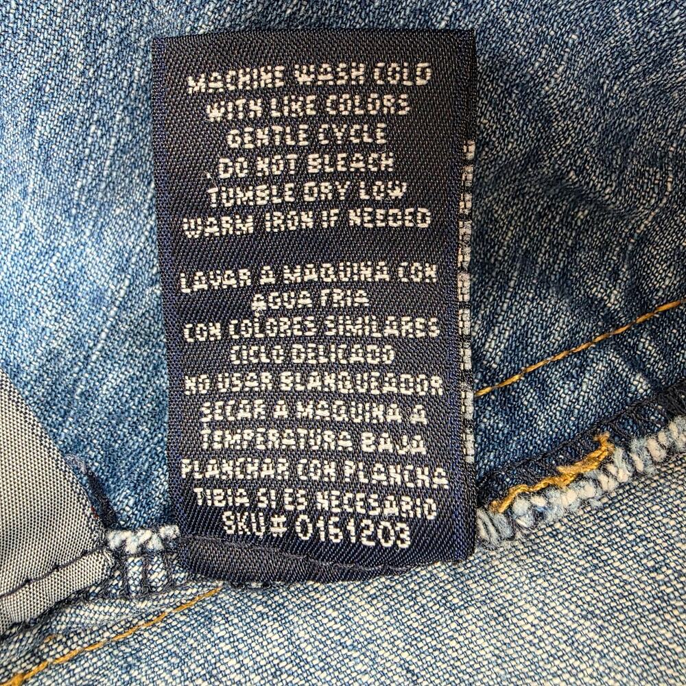 Y2K Denim Mini Skirt Womens Small Zip Front Cargo Pockets 90s Blue Jean - Picture 6 of 11